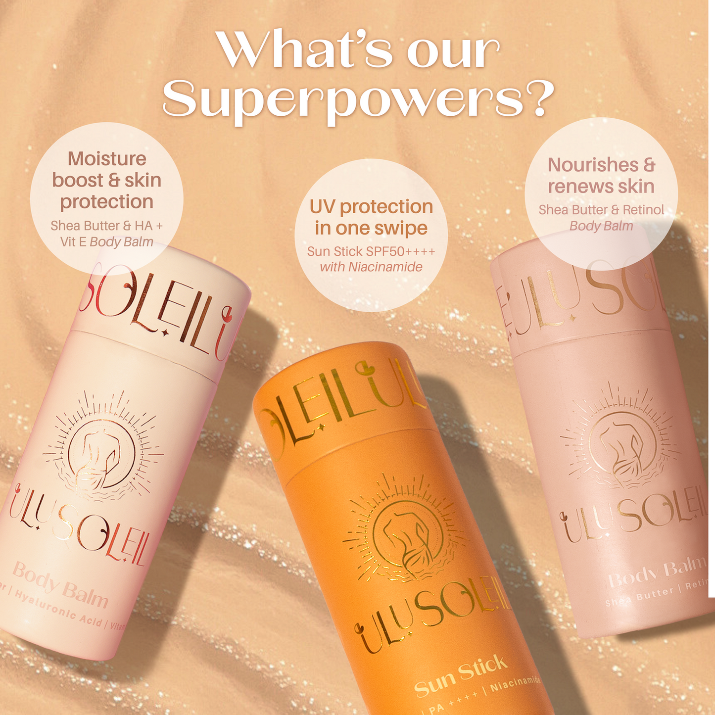 Stick Trio - HA, Retinol, Sun Stick